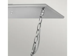 Lámpara Suspendida-Lampadario Contemporaneo Ludlow Acciaio Nichel Lucido Acrilico 8 Luci E27 Gris