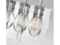 Lámpara Suspendida-Lampadario Contemporaneo Ludlow Acciaio Nichel Lucido Acrilico 8 Luci E27 Gris