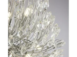 Discount Lampadario Contemporaneo Pavone Acciaio Cromo Vetro Trasparente 20 Luci G9 Plateado