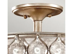 Lampadario Contemporaneo Lucia Acciaio Argento Brunito Cristallo 3 Luci E27 Plateado
