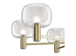 Best Maytoni Lampadario Contemporaneo Vision Alluminio Oro 6 Luci Diffusori In Vetro Trasp Dorado