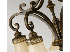 Best Lampadario Contemporaneo Drawing Room Acciaio Noce Vetro 5 Luci E27 Marru00f3n