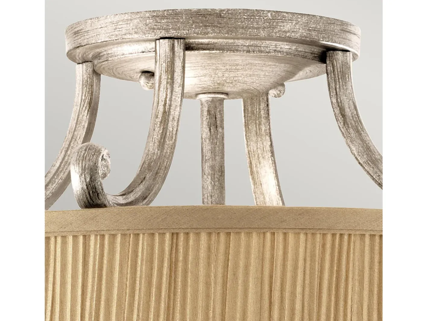 Hot Lampadario Contemporaneo Abbey Acciaio Sabbia Argentata 3 Luci E27 Marru00f3n