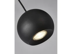 Lámpara Suspendida-Lampadario Contemporaneo Eindhoven Acciaio Nero 4 Luci Gu10 Negro