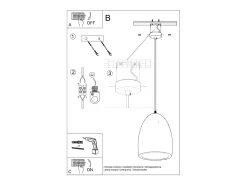 Sollux Lighting Lampadario Cupola Ceramica Bianca E27 Lámpara colgante de cerámica tipo domo E27 Blanco Discount