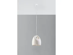 Sollux Lighting Lampadario Cupola Ceramica Bianca E27 Lámpara colgante de cerámica tipo domo E27 Blanco Discount
