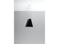 Sollux Lighting Lámpara Suspendida-Lampadario Cupola Nero E27 Lámpara colgante tipo domo E27 Negro