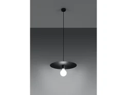 Sollux Lighting Lámpara Suspendida-Lampadario Cupola Nero E27 Lámpara colgante tipo domo E27 Negro