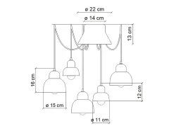 Ferroluce Lampadario Finitura Mix Vintage Decò Berimbau Ceramica 3 Luci E27 Multicolor Online