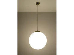 Sollux Lighting Lampadario Globe Bianco, Oro E27 Lámpara colgante Globe , Dorado E27 Blanco New