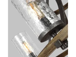 Discount Lampadario Industrial Angelo Acciaio Anticato Metallo Vetro Grigio 9 Luci E27 Marru00f3n
