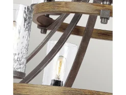 Discount Lampadario Industrial Angelo Acciaio Anticato Metallo Vetro Grigio 9 Luci E27 Marru00f3n