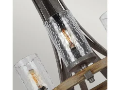 Discount Lampadario Industrial Angelo Acciaio Anticato Metallo Vetro Grigio 9 Luci E27 Marru00f3n