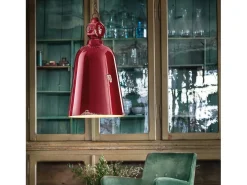 Sale Ferroluce Lampadario Industrial Ferro E Ceramica Vintage Bordeaux 1 Luce E27 Granate