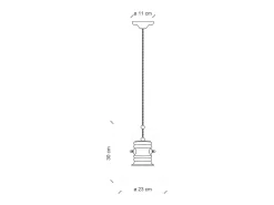 Ferroluce Lampadario Industrial Ferro E Ceramica Vintage Arancio 1 Luce E27 23Cm Naranja Clearance
