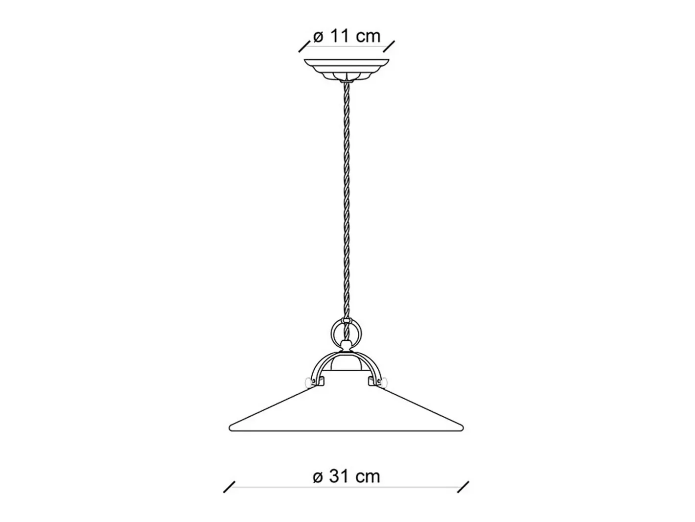 Ferroluce Lampadario Industrial Minimal B&W Metallo Smaltato Bianco 1 Luce E27 31Cm Blanco Best