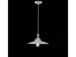 Ferroluce Lampadario Industrial Minimal B&W Metallo Smaltato Bianco 1 Luce E27 31Cm Blanco Best