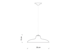 Ferroluce Lampadario Industrial Minimal Nordico B&W Metallo Smaltato Nero 1 Luce E27 Negro