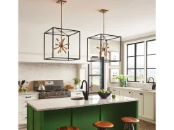 Best Lampadario Industrial Nordico Aros Acciaio Nero Ottone 12 Luci E14 Camel