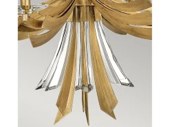 Lampadario Industrial Nordico Vida Acciaio Oro Brunito 6 Luci E14 Dorado