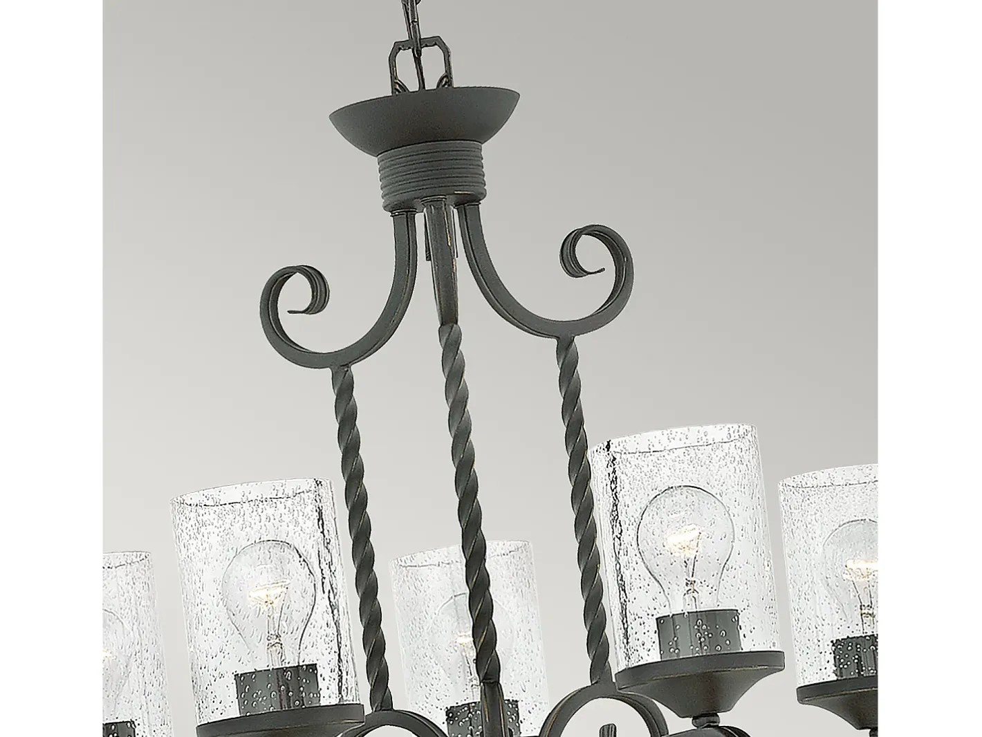 Lampadario Industrial Nordico Casa Alluminio Nero Antico Vetro 5 Luci E27 Negro Best