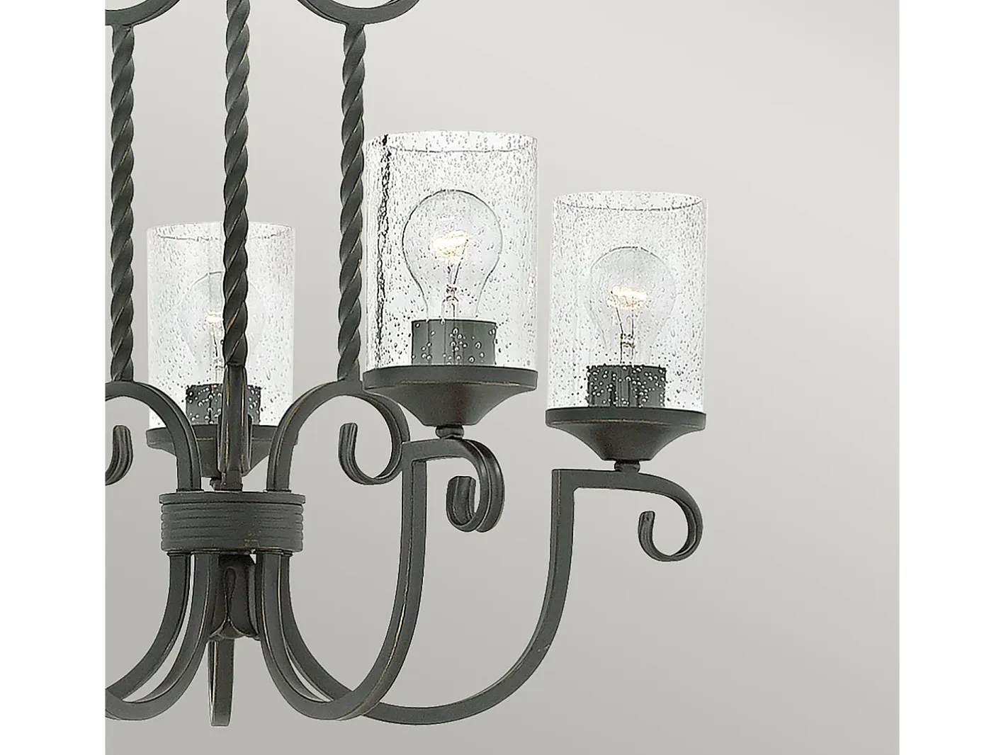 Lampadario Industrial Nordico Casa Alluminio Nero Antico Vetro 5 Luci E27 Negro Best