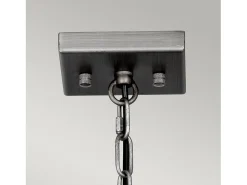 Online Lampadario Industrial Nordico Louvre Acciaio Canna Di Fucile Vetro 4 Luci E27 Gris