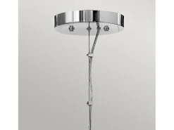 Lampadario Industrial Nordico Mondo Acciaio Cromo Lucido Vetro 8 Luci G9 3 Led Gris New