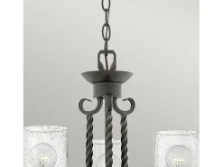 Lámpara Suspendida-Lampadario Industrial Nordico Casa Alluminio Nero Antico Vetro 3 Luci E27 Negro