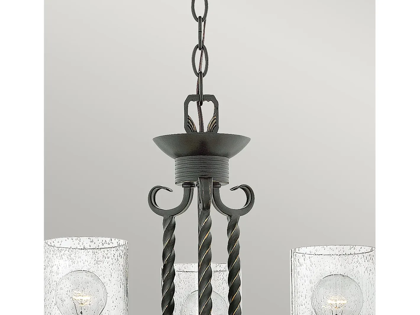 Lámpara Suspendida-Lampadario Industrial Nordico Casa Alluminio Nero Antico Vetro 3 Luci E27 Negro