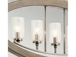 Clearance Lampadario Industrial Nordico Grand Bank Acciaio Grigio Antico Vetro 5 Luci E14 Gris
