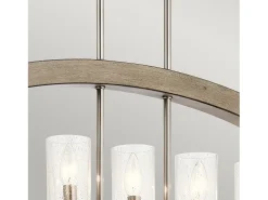 Clearance Lampadario Industrial Nordico Grand Bank Acciaio Grigio Antico Vetro 5 Luci E14 Gris