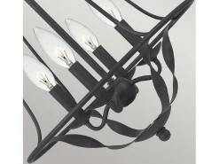Sale Lampadario Industrial Nordico Bradbury Acciaio Grigio Cenere 4 Luci E14 Gris
