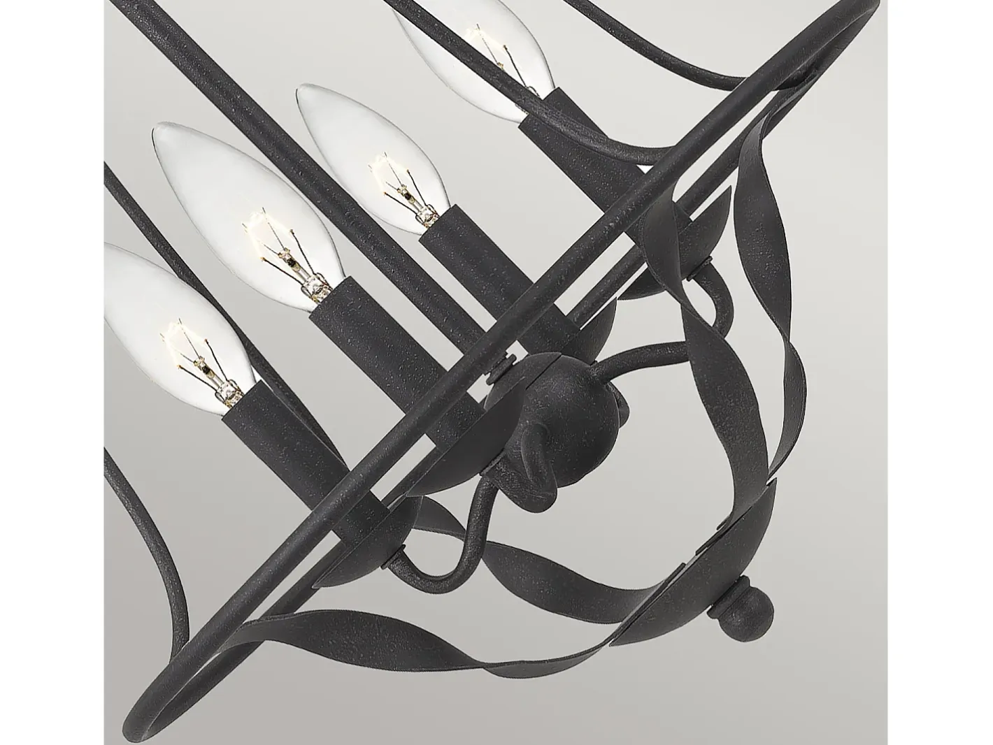 Sale Lampadario Industrial Nordico Bradbury Acciaio Grigio Cenere 4 Luci E14 Gris