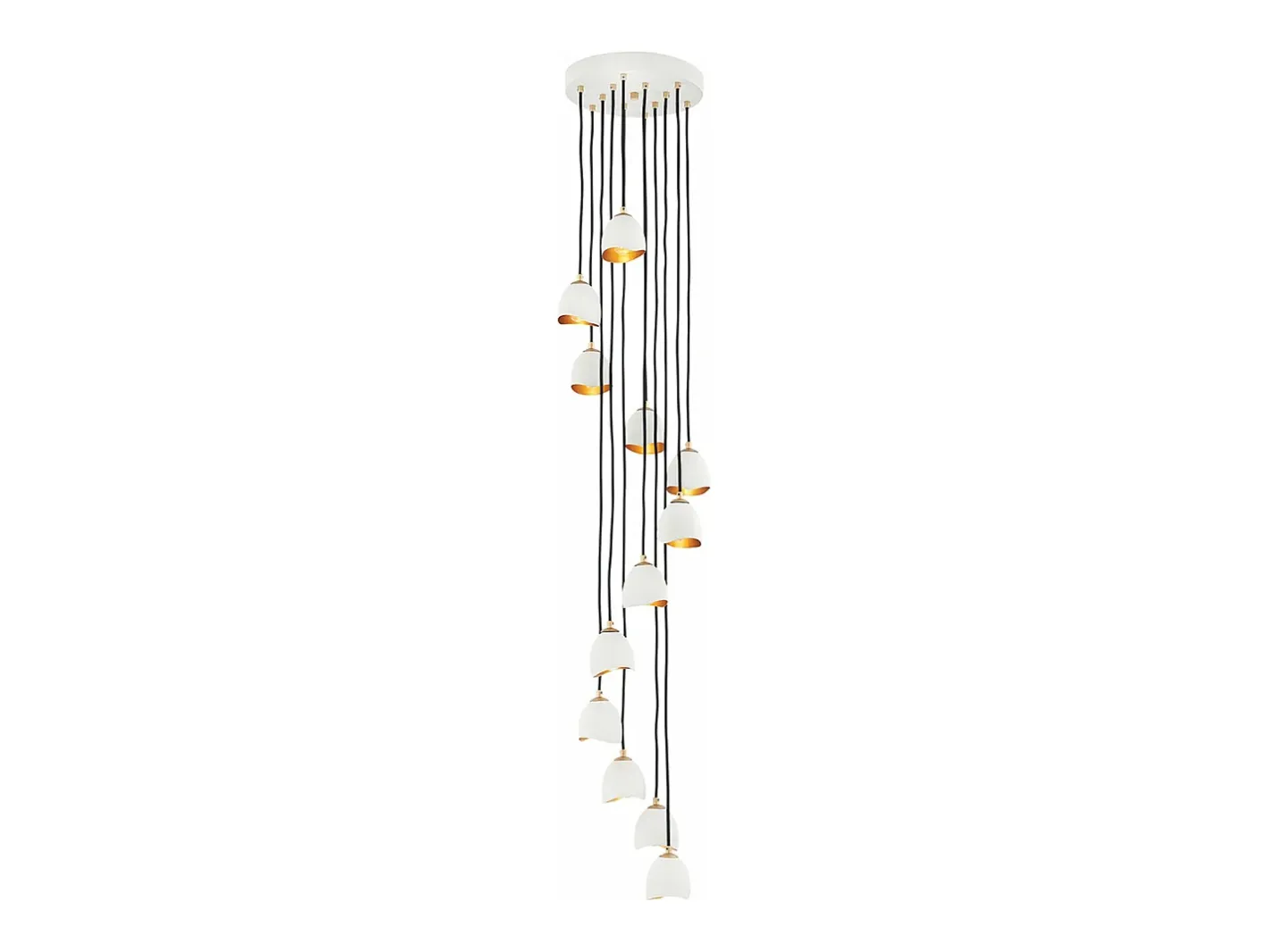 New Lampadario Industrial Nordico Nula Acciaio 12 Luci E14 Multicolor
