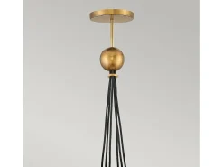 Lampadario Industrial Nordico Skye Acciaio Ottone Antico 6 Luci E27 Camel Online