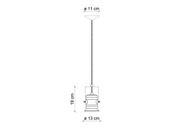 Sale Ferroluce Lampadario Industrial Urban Ferro E Ceramica Vintage Nero 1 Luce E27 19Cm Negro