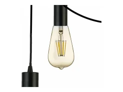 Lampadario Industrial-Nordico Squiggle Acciaio Nero 9 Luci E27 Negro Sale