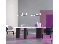 New Maytoni Lampadario Minimal Balance In Metallo Oro 4 Luci E Diffusori Sferici Bianchi Dorado