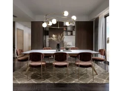 New Maytoni Lampadario Minimal Balance In Metallo Oro 6 Luci E Diffusori Sferici Bianchi Dorado