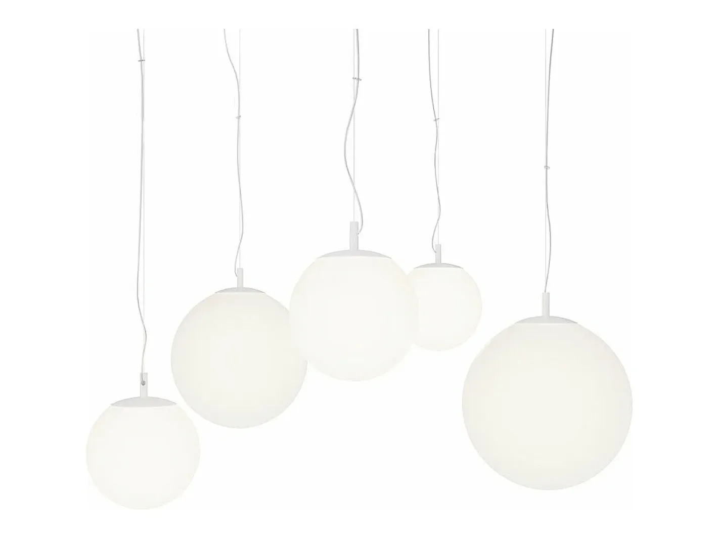 Maytoni Lámpara Suspendida-Lampadario Minimal Basic Form In Metallo Bianco 5 Luci Con Diffusori In Vetro Dorado