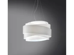 Lampadario Moderno Bea Polilux ® Bianco E Metallo Cromo 3 Luci E27 Blanco Hot