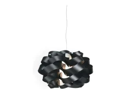 Lampadario Moderno Cloud Polilux ® Nero E Metallo Cromo 5 Luci E27 Negro