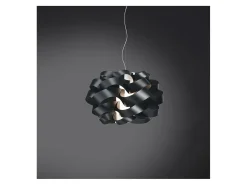 Discount Lampadario Moderno Cloud Polilux ® Nero E Metallo Cromo 2 Luci E27 Negro