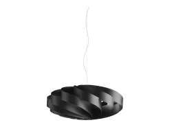 Clearance Lampadario Moderno Flat Polilux ® Nero E Metallo Cromo 3 Luci E27 Negro