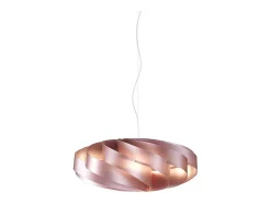 Lampadario Moderno Flat Polilux ® Pink Metal E Metallo Cromo 3 Luci E27 Plateado