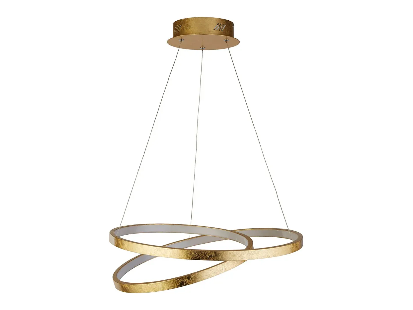 Lampadario Moderno Galleggiante Acciaio Oro Policarbonato Bianco Led 42,4W 3000K Dorado