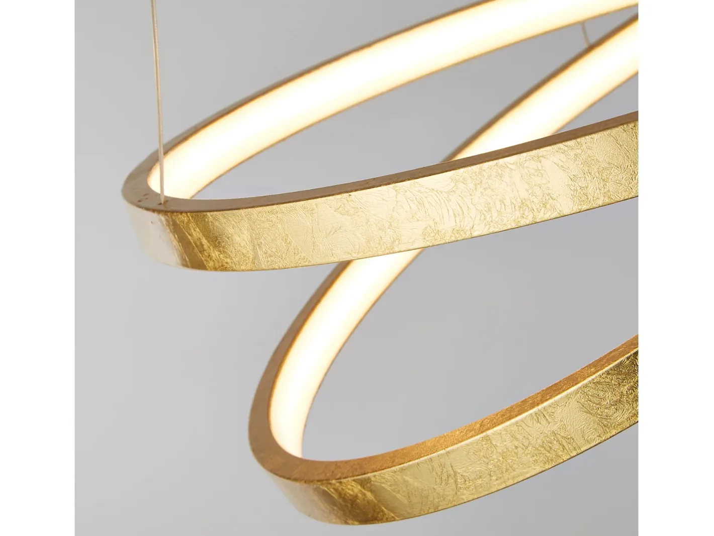 Lampadario Moderno Galleggiante Acciaio Oro Policarbonato Bianco Led 42,4W 3000K Dorado