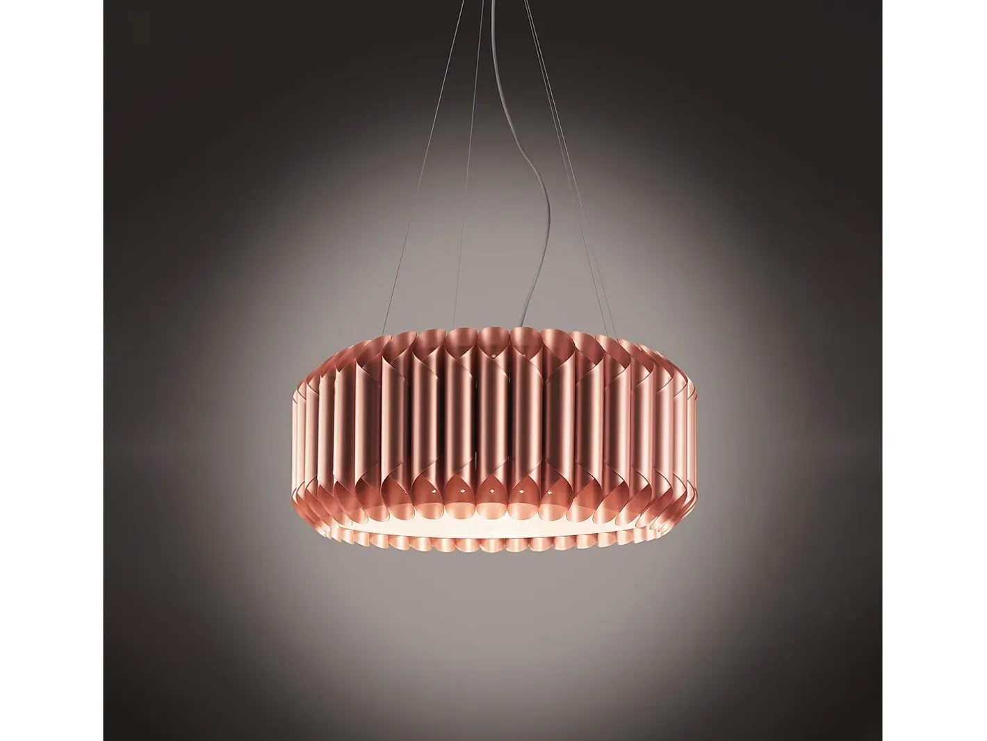 Hot Lampadario Moderno Louise Polilux ® Rame E Metallo Cromo 5 Luci E27 Cobrizo