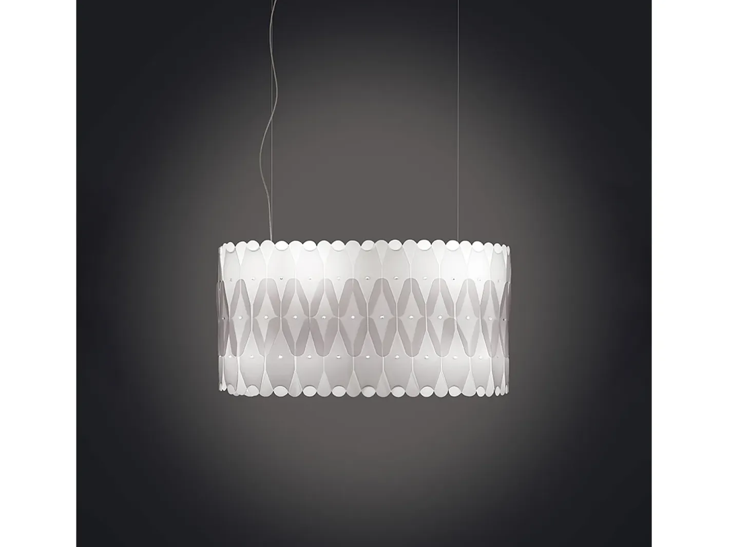 Lampadario Moderno Ovale Amanda Polilux ® Bianco E Metallo Cromo 3 Luci E27 Blanco